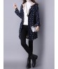 Vintage Printing Hooded Long Sleeve Loose Thick Women Coat