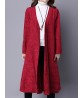 Vintage Winter Jacquard Long Sleeve Loose Mid-Long Cardigan Coat