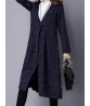 Vintage Winter Jacquard Long Sleeve Loose Mid-Long Cardigan Coat