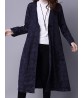 Vintage Winter Jacquard Long Sleeve Loose Mid-Long Cardigan Coat