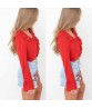 Fashion Women`s Ladies Summer Long Sleeve Shirt Loose Casual Blouse Tops T-Shirt