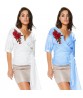 Fashion Womens Embroidered T Shirt Shirt Casual Blouse Loose Cotton Tops Summer