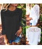 Fashion Women`s Tops Casual T-shirt Long-sleeve Hollow Lace Chiffon Blouse