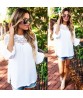 Fashion Women`s Tops Casual T-shirt Long-sleeve Hollow Lace Chiffon Blouse