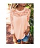 Fashion Women`s Tops Casual T-shirt Long-sleeve Hollow Lace Chiffon Blouse