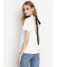 Fashion Women White Backless Bandage Casual T-shirts