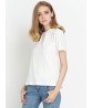 Fashion Women White Backless Bandage Casual T-shirts