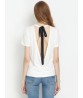 Fashion Women White Backless Bandage Casual T-shirts