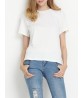 Fashion Women White Backless Bandage Casual T-shirts