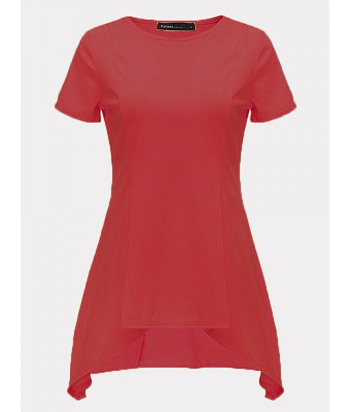 Elegant Women Pure Color Short Sleeve ...