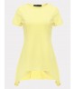 Elegant Women Pure Color Short Sleeve Irregular Hem T-Shirt