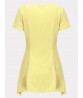 Elegant Women Pure Color Short Sleeve Irregular Hem T-Shirt