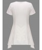 Elegant Women Pure Color Short Sleeve Irregular Hem T-Shirt