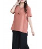 Casual Women Short Sleeve Pure Color Loose T-shirts