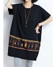 Ethnic Printed Loose O-neck Short Sleeve Women T-shirts