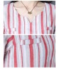 Women Long Sleeve Stripe Irregular Hem Spring T-shirts