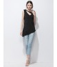 Sexy Women V-neck Irregular Hem Pure Color T-shirts