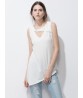 Sexy Women V-neck Irregular Hem Pure Color T-shirts