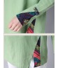 Vintage Women Long Sleeve Patchwork Side Split T-shirts