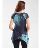 Casual Women Tie-Dye Irregular Hem Short Sleeve V-Neck T-shirts