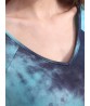 Casual Women Tie-Dye Irregular Hem Short Sleeve V-Neck T-shirts