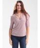 Purple Sexy Hollow Out Half Sleeve Women Slim T-shirts