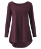 Gracila Women Long Sleeve Casual Pocket Irregular T-Shirts