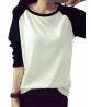 Women Casual Raglan-Sleeve Color Block Patchwork Basic T-shirts