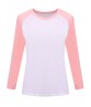 Women Casual Raglan-Sleeve Color Block Patchwork Basic T-shirts