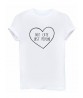 Heart Letter Printed Short Sleeve Women T-shirts