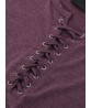 Gracila Casual Women Lace-up Solid Color Short Sleeve T-shirts