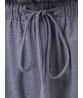 Gray Sexy Spaghetti Strap High Waist Drawstring Women Wide Leg Jumpsuits