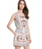 Women Summer Playsuits Print Sleeveless Vest Beach Jumpsuits