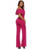 Ruffles Women Sexy Off Shoulder High Waist Wide Leg Jumpsuits With Belt