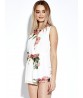 Women Summer Sexy Hollow Floral Printed Sleeveless Chiffon Jumpsuit