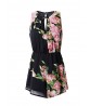 Women Summer Sexy Hollow Floral Printed Sleeveless Chiffon Jumpsuit