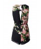 Women Summer Sexy Hollow Floral Printed Sleeveless Chiffon Jumpsuit