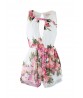 Women Summer Sexy Hollow Floral Printed Sleeveless Chiffon Jumpsuit