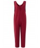 Vintage Women Loose Solid Pankou Cotton Long Jumpsuits