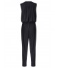 Elegant Women V-neck Sleeveless Pleated Slim Pure Color Jumpsuit