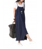 Loose Women Strap Button Two Ways Cotton Linen Dress Jumpsuit