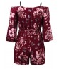 Sexy Women Off Shoulder Floral Printing Beach Romper Jumpsuit