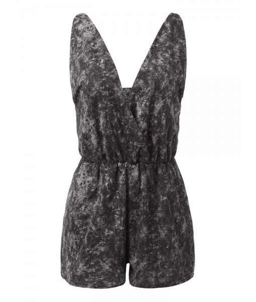 Sexy Women Deep V Neck Backless Strap Tie Dyed Jumpsuit Playsuit