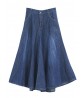 Women Pleated Wide Leg Denim Culottes Pocket High Waist Casual Jeans