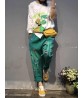 Vintage Cartoon Embroidered Rips Harem Jeans For Women