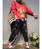 Vintage Cartoon Embroidered Rips Harem Jeans For Women