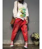 Vintage Cartoon Embroidered Rips Harem Jeans For Women