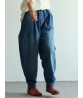 Women Elastic Waist Wide Leg Harem Pants Pocket Denim Jeans