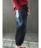 Casual Women Heart Printed Drawstring Waist Jeans