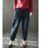 Casual Women Heart Printed Drawstring Waist Jeans